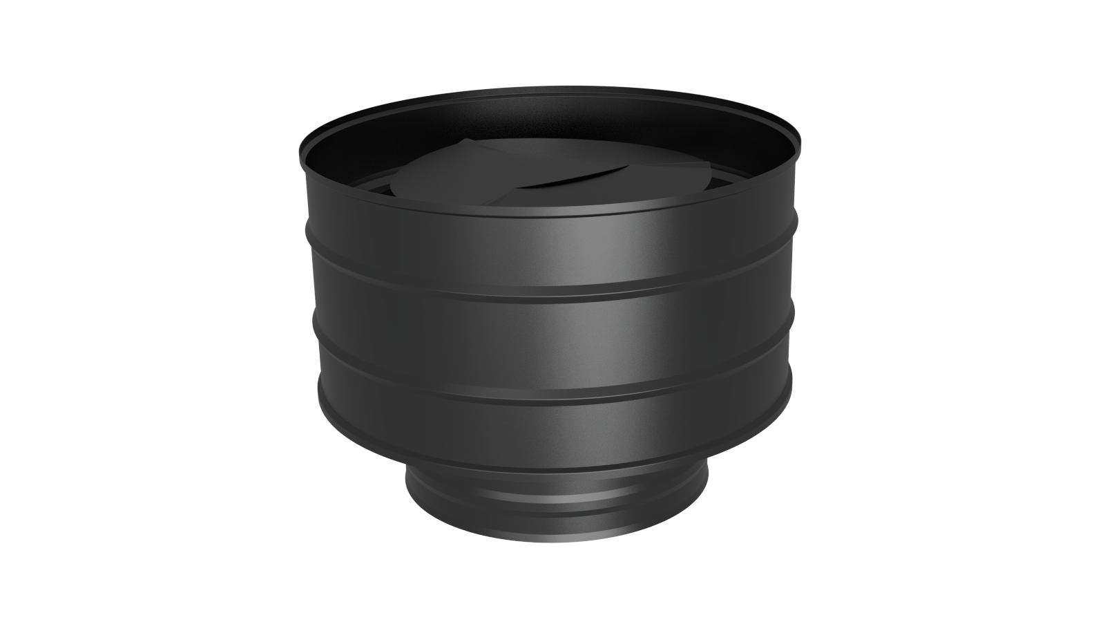 Оголовок с дефлектором, ф 120х200, AISI 439/439, 0,5мм/0,5мм, (К), h=230мм, тип-2 (черный 1000)